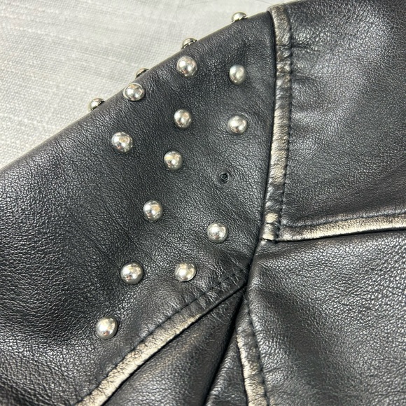 Topshop Heavy, Excellent Quality Faux Leather Jacket With Studs - Picture 8 of 11